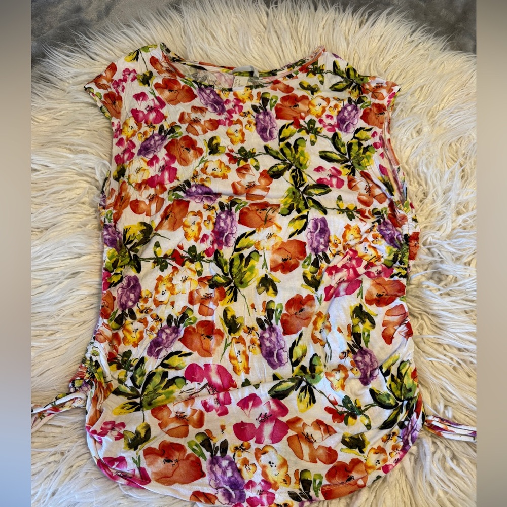 H&M Colorful Floral Blouse - Orange, Purple, Green